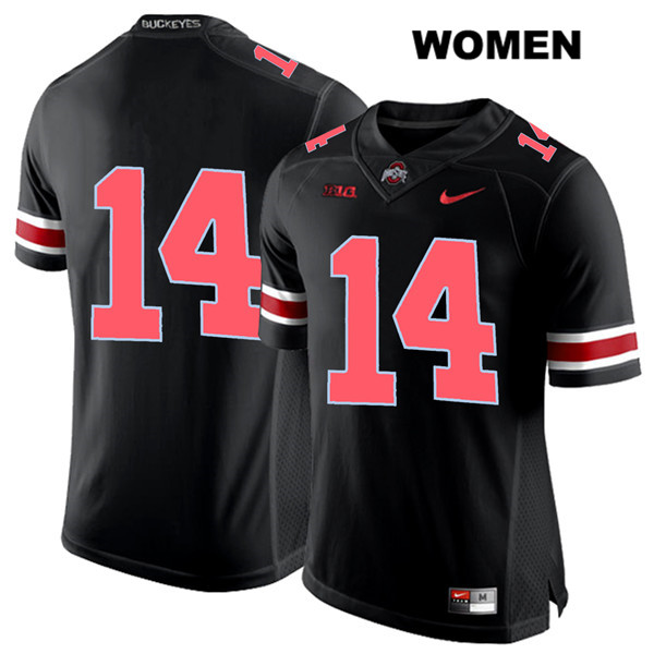 Ohio State Buckeyes Women's K.J. Hill #14 Red Number Black Authentic Nike No Name College NCAA Stitched Football Jersey ST19K85FD